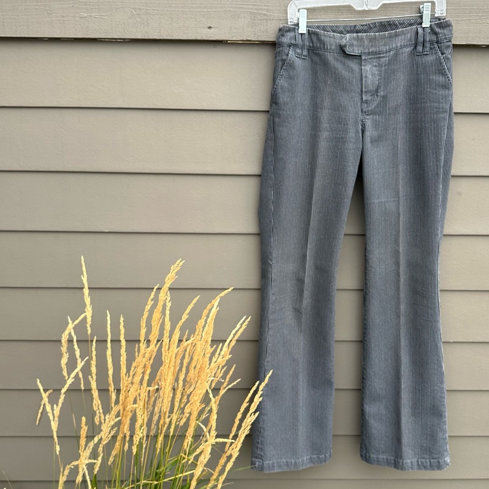 cabi striped denim pant jeans with some stretch wide leg